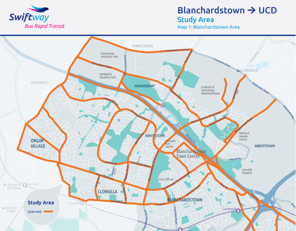 Blanchardstown To UCD Maps   Study Area   Map 111 