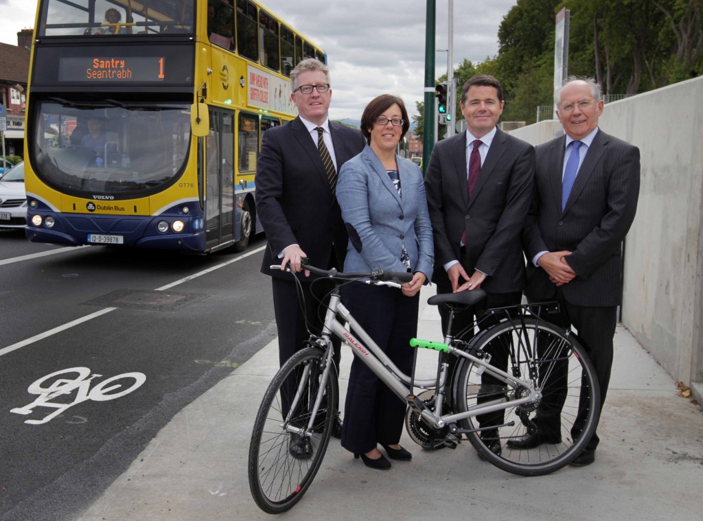 Professor Daire Keogh, President, St Patrick's College; Anne Graham, CEO of the National Transport Authority; Minister for Transport, Tourism and Sport, Paschal Donohoe TD and Michael Phillips, Director of Traffic and City Engineer with responsibility for Environment and Transportation, Dublin City Council Dublin.