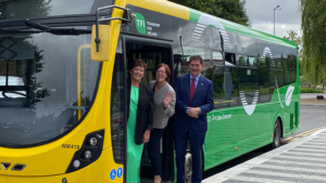 Carloe town bus service Anne Graham NTA, Minister Eamon Ryan,
