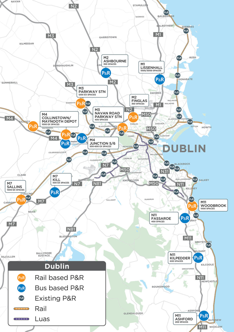 P&R: Greater Dublin Area (GDA) - National Transport