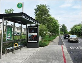 Bus Stop Facilities
The facilities provided at bus stops in Ireland has improved greatly in recent years as a result of the funding provided by the NTA, but there remains further room for improvement.

The minimum standard that the NTA aspires to is for the bus stopping location to be clearly identified by a bus stop flag, for information regarding the bus services serving the stopping location to be available to intending passengers at the bus stop, for passengers to be able to await the next bus in safety and for passengers to be able to board and alight the bus or coach safely.

It is also the NTA’s aspiration that, over time, the default level of provision will include a bus shelter with illuminated waiting area, and a new bus shelters contract that will come into force in April 2025 is designed to facilitate this