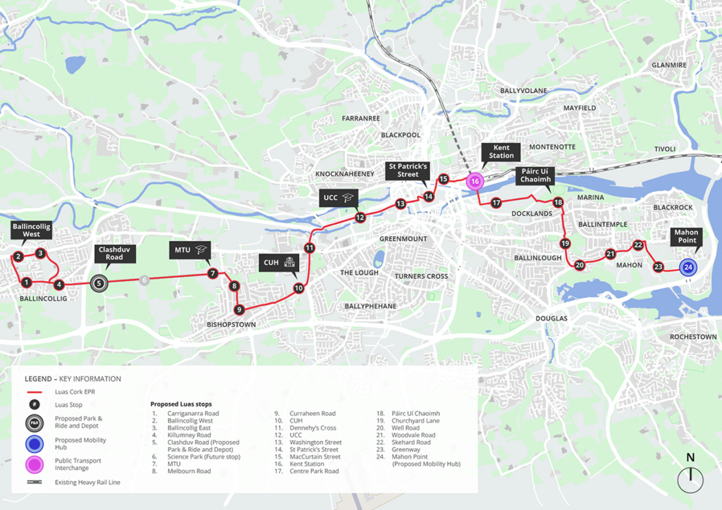 Luas Cork Map