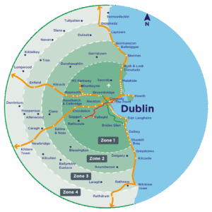 Leap fare zones Dublin