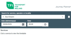 Timetables for Bus Eireann routes