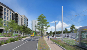 Luas Finglas with 2 trams 900x525