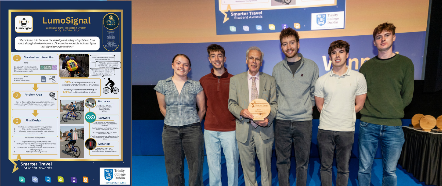 2026 Smarter Travel Student Awards winners being presented their award