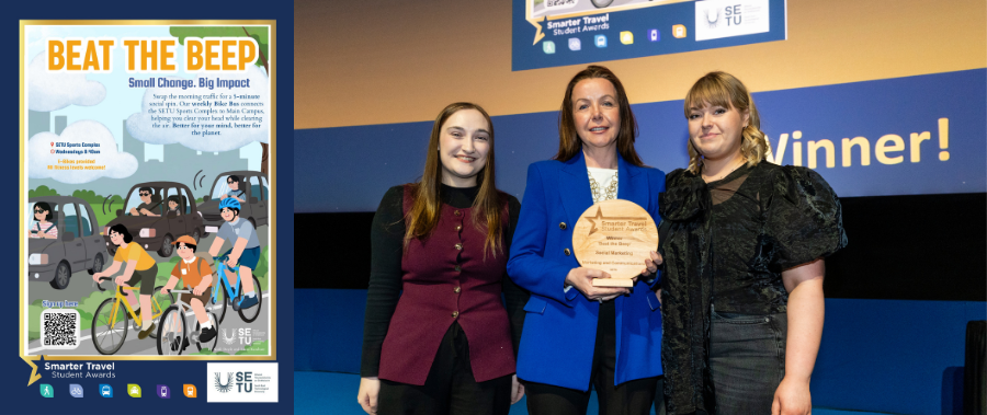2026 Smarter Travel Student Awards winners being presented their award