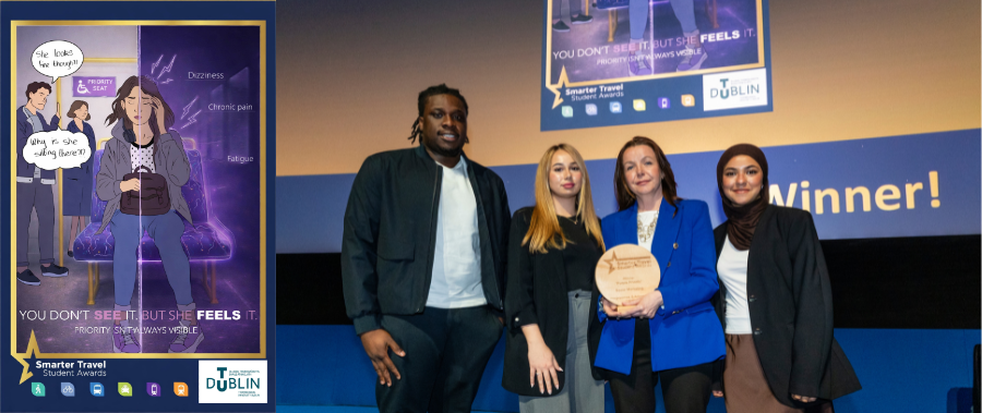 2026 Smarter Travel Student Awards winners being presented their award