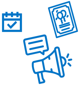 Icons depicting social marketing
